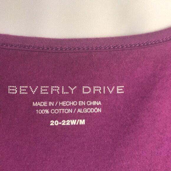 NWT Beverly Drive Fuchsia Pink Studded Sleeveless Tunic Top Size 20-22 W/M - Picture 3 of 7